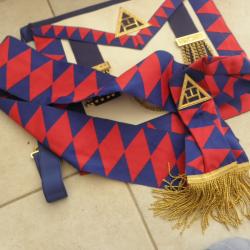 Maçonnique Regalia Sainte Royal Arche Provincial Tablier Avec Badge & Écharpe
