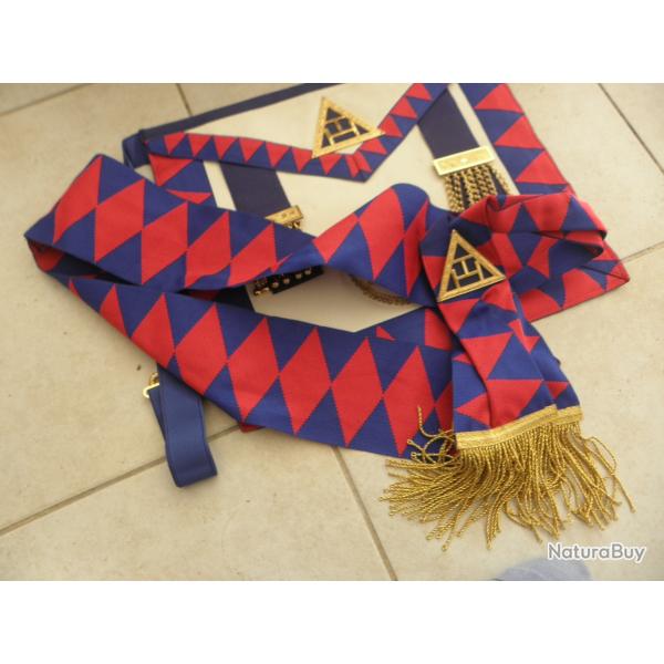 Maonnique Regalia Sainte Royal Arche Provincial Tablier Avec Badge & charpe