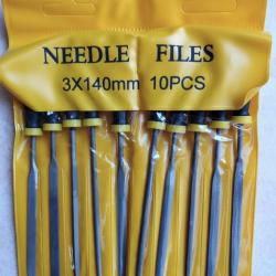 Jeu de 10 limes aiguille diverses formes avec manche NEUVES