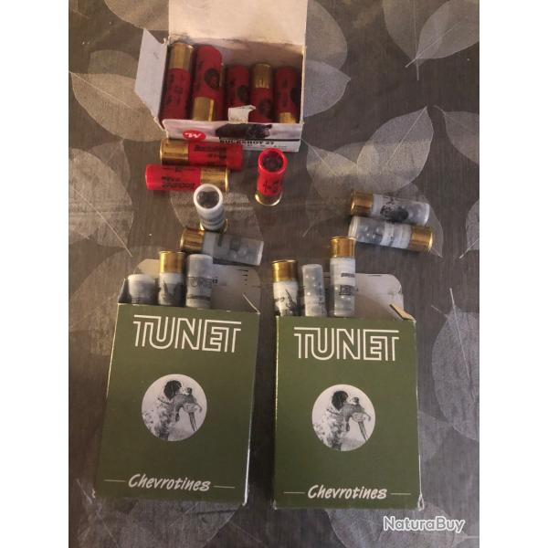 3 botes de 10 cartouches cal12  , chevrotine, tunet, winchester,  9g et 27g