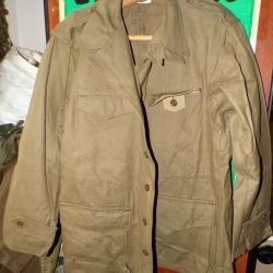 VESTE DE L'ARMEE FRANCAISE AVEC TAMPON PERIODE GUERRE INDOCHINE , TAILLE 2-6 MILITAIRE SOIT EN CIVIL