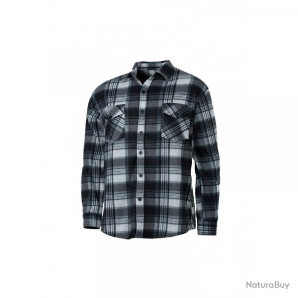 Chemise polaire TREELAND Gris/Blanc , T: M