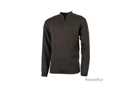 Pull laine col zippé Broderie Treeland T:3XL Pulls et sweat de
