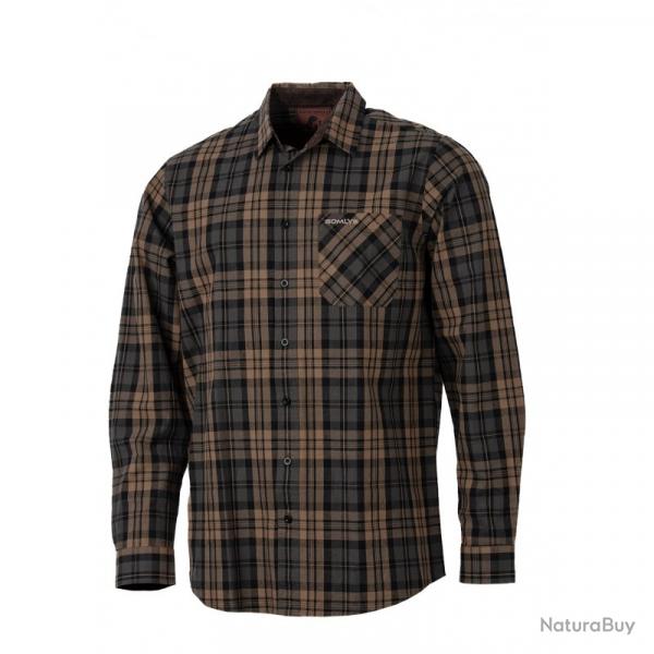 Chemise  carreaux marron SOMLYS , T:3XL.