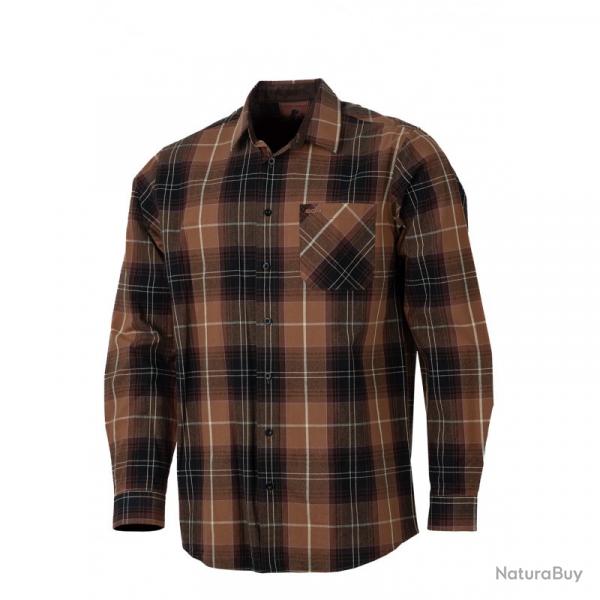 Chemise  carreaux marron clair SOMLYS , T:M.