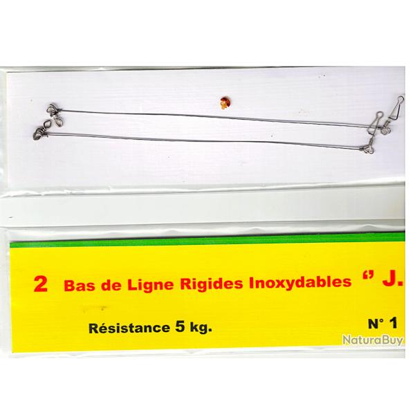 BAS de LIGNE rigide acier inox "J.B." - 5 kg - 13 cm - 2 pices n 1