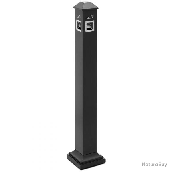 Cendrier extrieur sur pied caf htel restaurant verrouillable 21,5 x 21,5 x 120,5 cm acier inoxyd