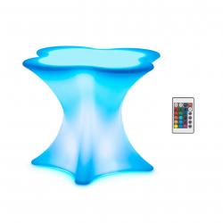 Table led café hôtel restauant 80 x 80 x 70 cm TVBB fonctionnement sur batterie blanc mat 14_0010029