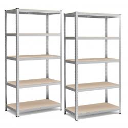 Étagère charge lourde métallique 200 x 100 x 50 cm 5 niveaux charge totale 875 kg (175 kg/niveau) é