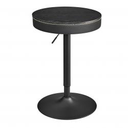 Table de bar réglable en hauteur petite table avec rangement PU avec coutures style moderne mi-sièc