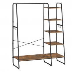 Porte-manteau sur pieds meuble chaussure 45 x 120 x 160 cm entrée vestiaire avec 5 étagères de rang