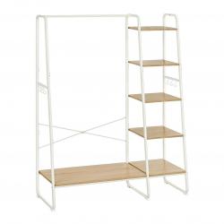 Porte-manteau sur pieds meuble 45 x 120 x 160 cm chaussure entrée vestiaire avec 5 étagèress de ran