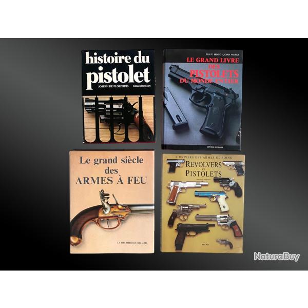Ensemble de 4 livres sur l'histoire des armes  feu