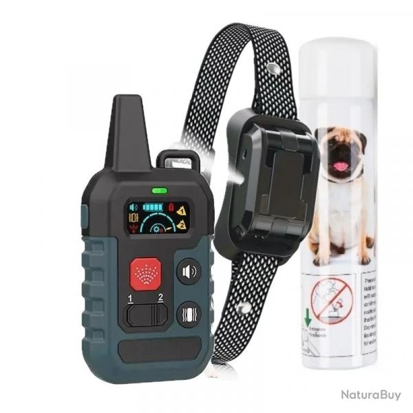 Collier de Dressage Chien  Citronnelle avec Tlcommande  Anti-Aboiement Vibration Bip Rechargeable