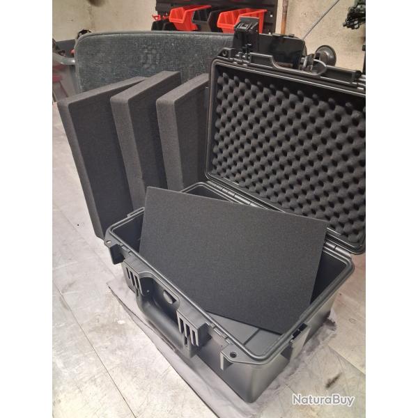 Mallette plastique de transport dim ext 180x360x260 + mousses prdcoupes