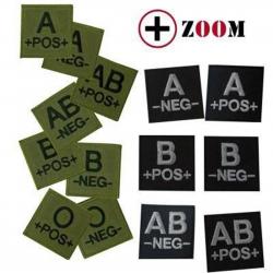 Ecusson feutre groupe sanguin dos auto-agrippant