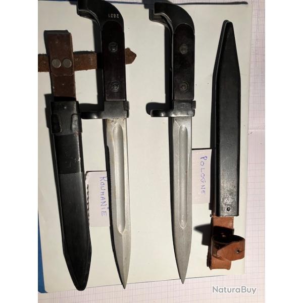 KALASHNIKOV - 2 poignards baonnettes AK47 - Etat Neuf