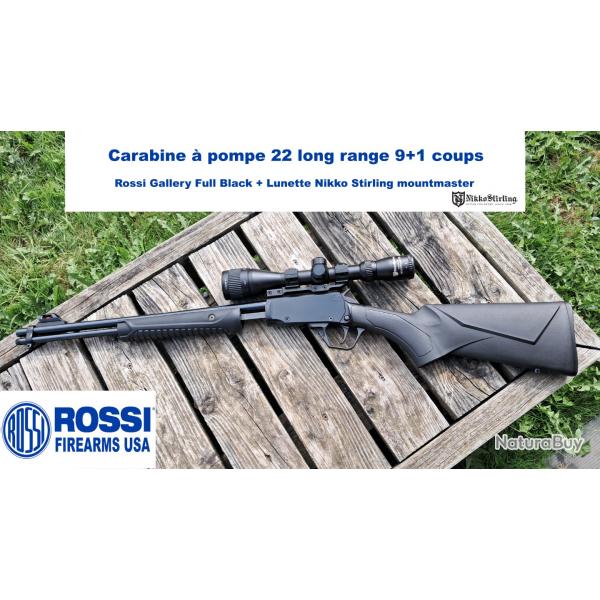 1 sans prix de rserve : Carabine  pompe 22 lr Rossi Gallery + Lunette Nikko Stirling Mountmaster