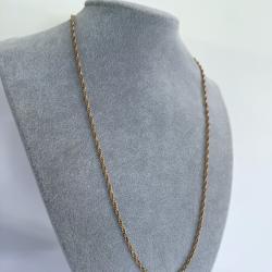Chaine en or rose massif 14 carats - collier - maille corde (torsadée)