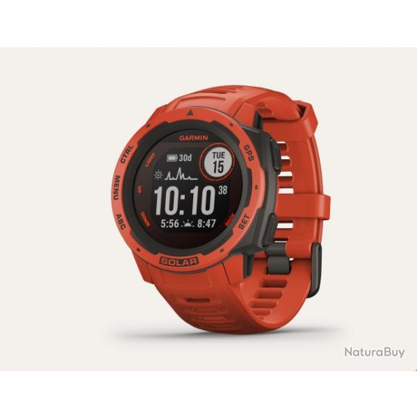 MONTRE GPS MULTI-FONCTION GARMIN INSTINCT SOLAR - ROUGE