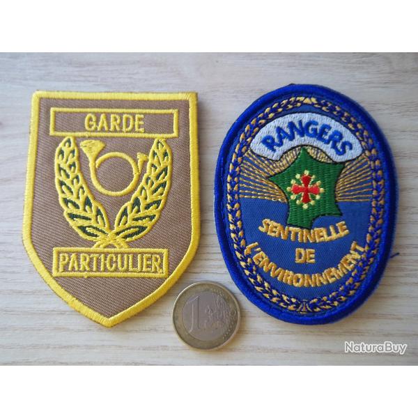 lot 2 cussons garde particulier rangers protection insignes collection environnement