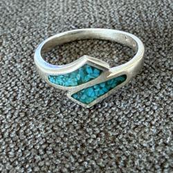 Bague argent - taille 50 - pierre turquoise