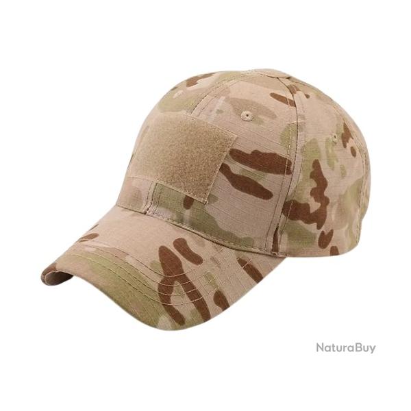 Casquette Treillis Beige Clair velcro en faade