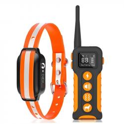 Collier de Dressage Chien sans choc 1000m 9 Modes VibrationTonalité Etanche Rechargeable Orange