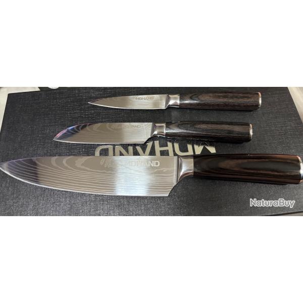 Vend set de 3 couteau cuisine