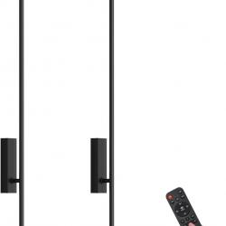 Lot de x2 Appliques Murale LED avec Télécommande Noir - 100 cm, 28 W, 3000 K-6000 K, avec Fonctions