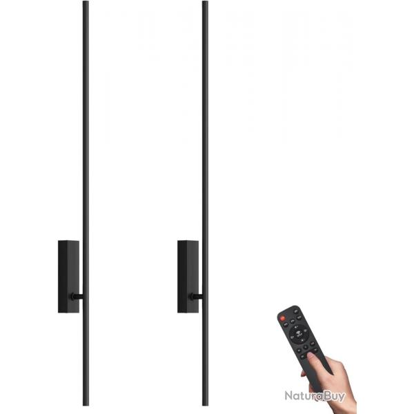 Lot de x2 Appliques Murale LED avec Tlcommande Noir - 100 cm, 28 W, 3000 K-6000 K, avec Fonctions