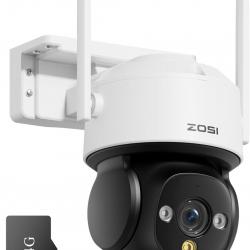 4K 8MP UHD Pan & Tilt Caméra de Surveillance WiFi Extérieure avec Carte Mémoire 64GB et Vue à 360°,