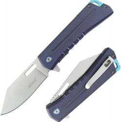 Couteau Mtech A/O Lame Clip Point Acier 3Cr13MoV Manche Alu Bleu Linerlock Clip MTA2046BL