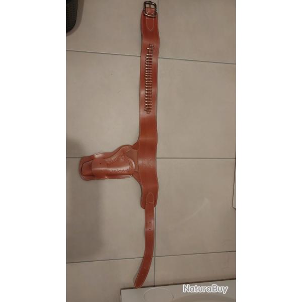 Ceinturon Western avec Holster en cuir - Marque Denix - trs bonne tat