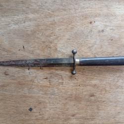 Dague de vertu circa 183 manche en ébène ou corne