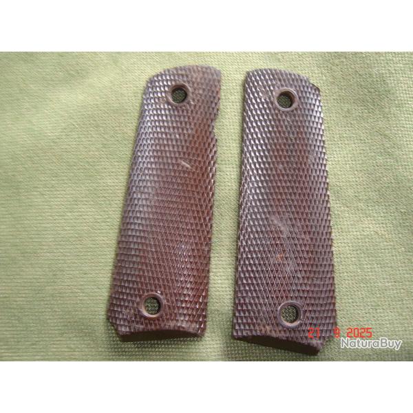 Paire de plaquettes pour colt 1911 A1 militaire fabrication Keyes Fibre Co.