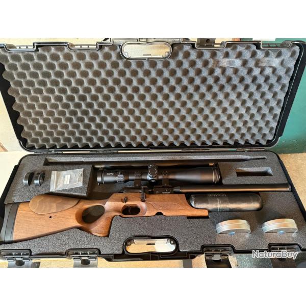 Carabine PCP FX Crown MKII Continuum walnut 7.62 mm 10J + Lunette Hawke Frontier 30 SF 2.5-15x50 LR