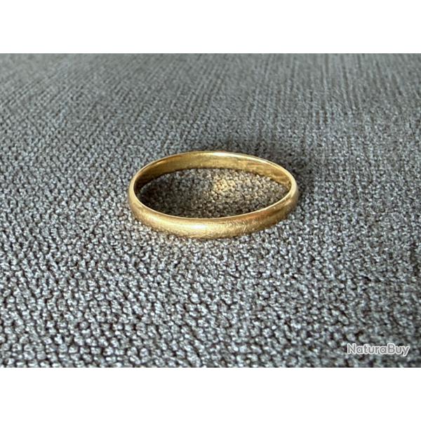 Anneau or jaune 18 carats - taille 59 - bague - alliance