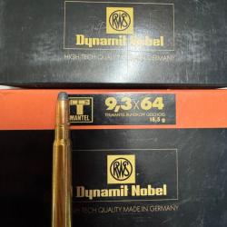 Vends munitions RWS calibre 9,3x64