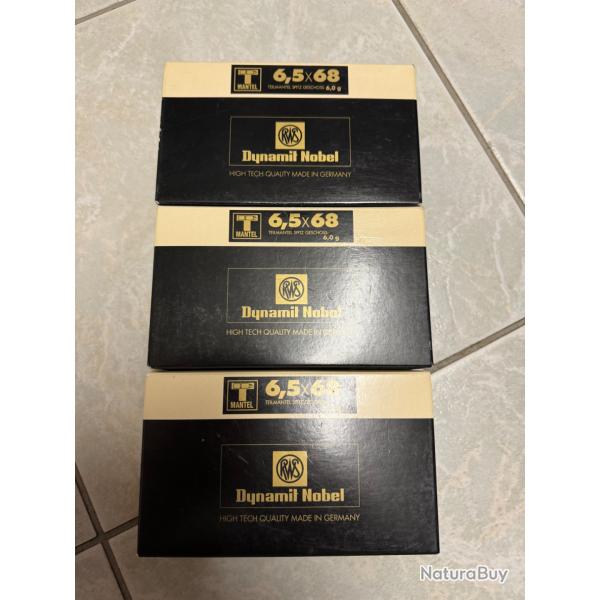 Vends munitions RWS 6,5x68