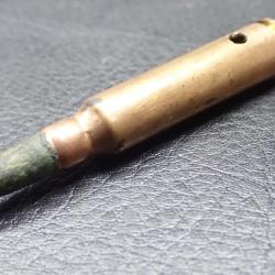 1937. Cartouche d'exercice 7,5 mm suisse; ogive bois