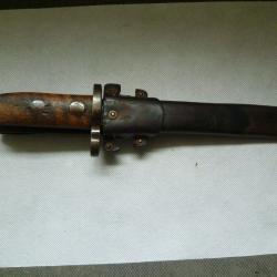 MILITARIA WW1, SUPERBE COUTEAU DE TRANCHEE REALISE AVEC UNE BAIONNETTE ANGLAISE TRANSFORMEE
