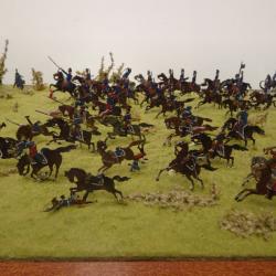 Superbe diorama de scène de bataille.