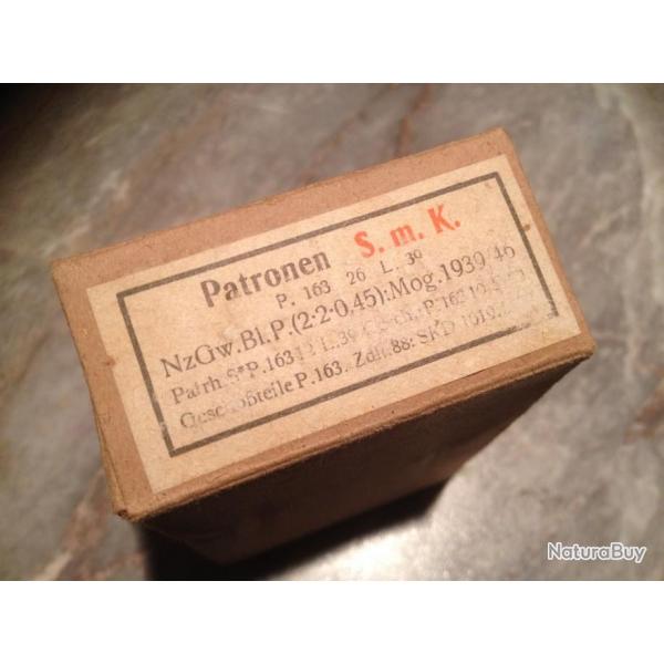 boite vide de 15 cartouches de mauser WW2 de 1939