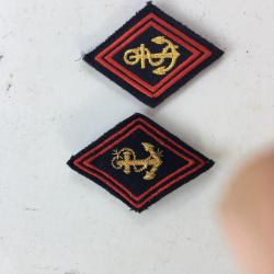 2 ecusson losange de l armée française , regiment de marine