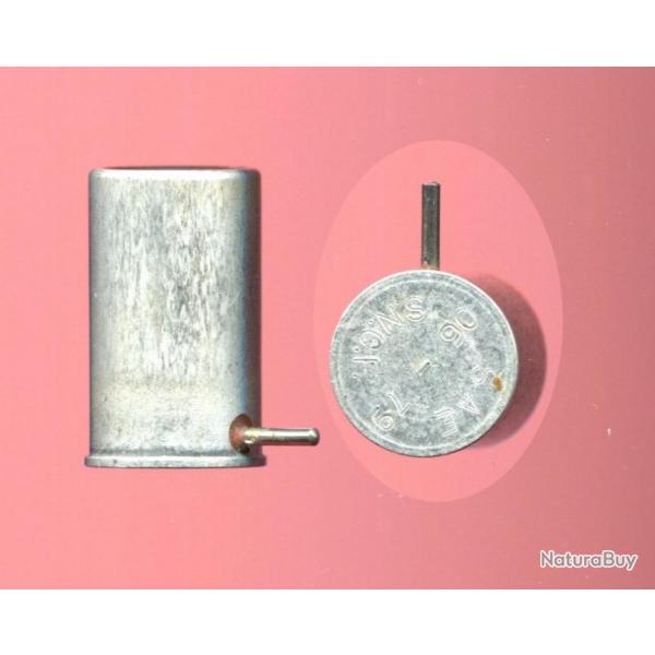 Cal. 12  Broche  blanc - tui alu - pour signal sonore ferroviaire - fabrication SAE