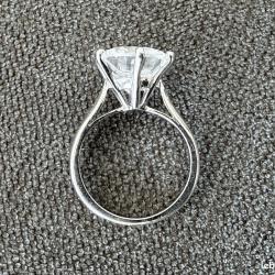 Bague en or blanc massif 18 carats - pierre blanche - taille 50
