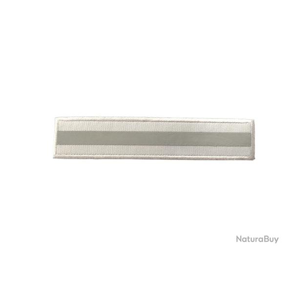 Patch rectangulaire long - Blanc - Velcro - Livraison gratuite