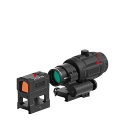 VictOptics SRD 1x18x20 + Grossisseur 3x Viseur Point rouge 4MOA avec Montage Rabattable Tactique