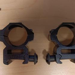 FIXATIONS SUPPORTS 20 MM / 21 MM NEUFS POUR LUNETTE DE CHASSE OU TIR SPORTIF (PETIT)